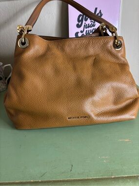 Michael Kors Cognac Pebbled Leather Shoulder Bag